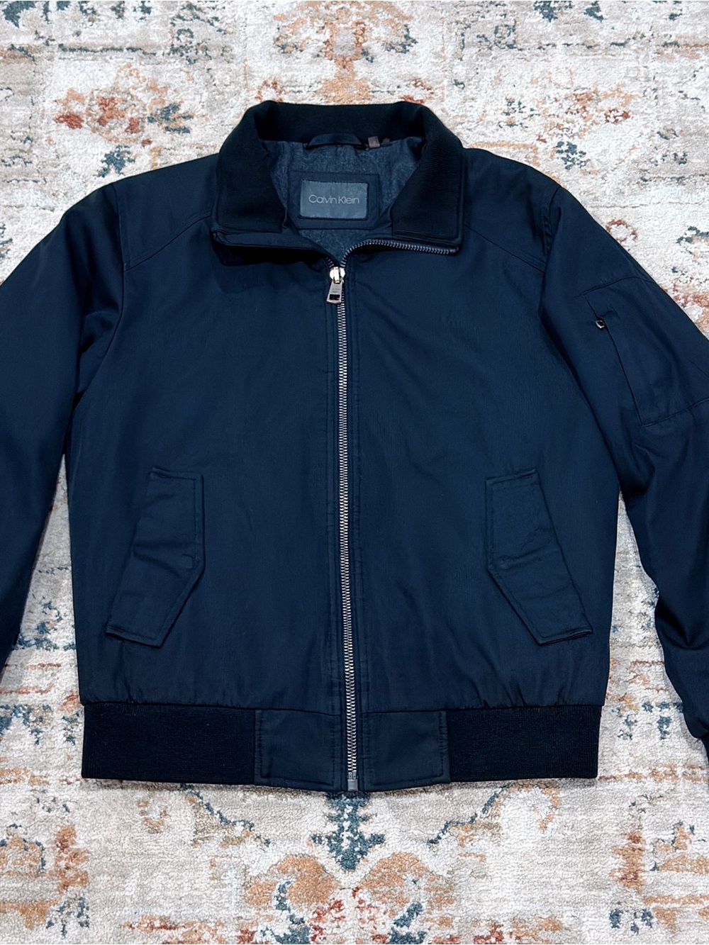 Calvin Klein Men's black Zip-Up Bomber Jacket